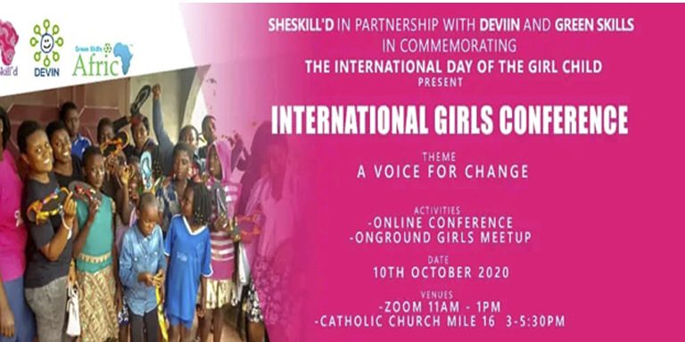 Flyer carrying the names of partners marking the International Day of the Girl Child